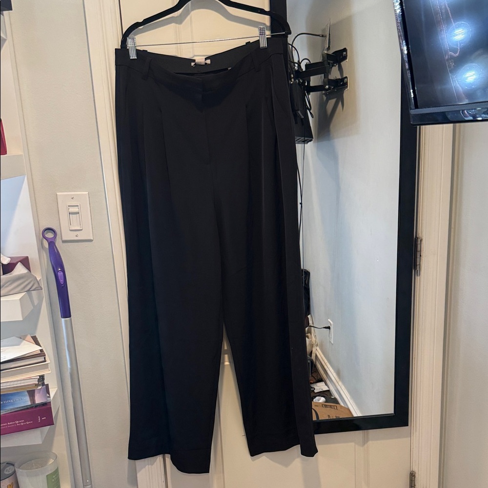 H&M Black Wide-Leg Trousers